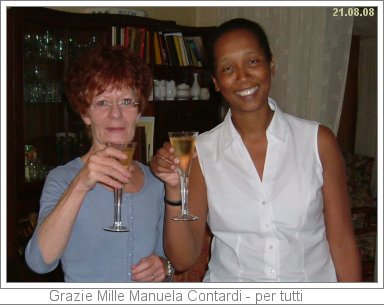 picture of wendy and claire with champagne celebrating Italian Exam success
