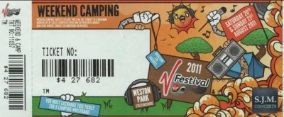 picture of my V festival ticket
