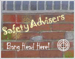picture of a brick wall with word 'safety adviser ban head here'